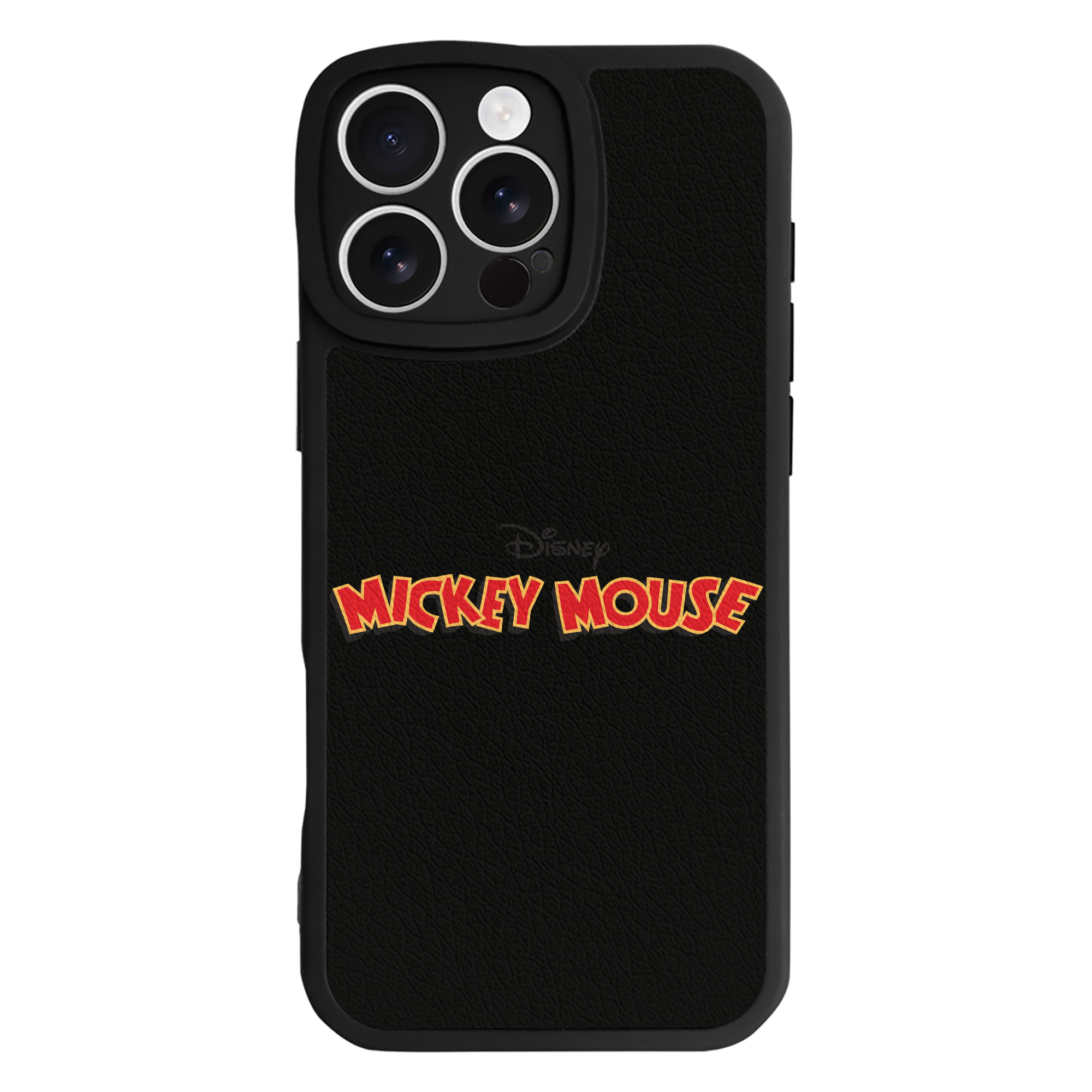 （画像用） ミッキーマウス Mickey Mouse 【iPhone 16シリーズ対応】シリコンスマホケース（レザー調） 材質：シリコン
